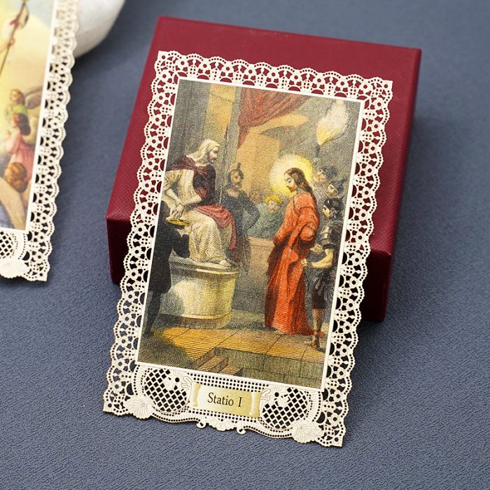 蕾丝卡片-15处苦路全套-7x11cm Catholic religious art