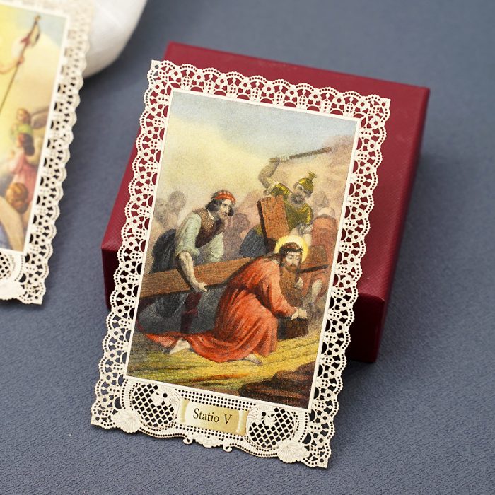 蕾丝卡片-15处苦路全套-7x11cm Catholic religious art