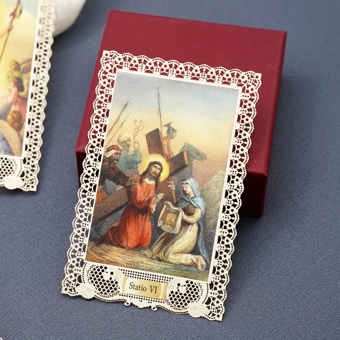 蕾丝卡片-15处苦路全套-7x11cm Catholic religious art