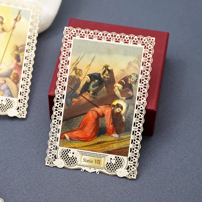 蕾丝卡片-15处苦路全套-7x11cm Catholic religious art