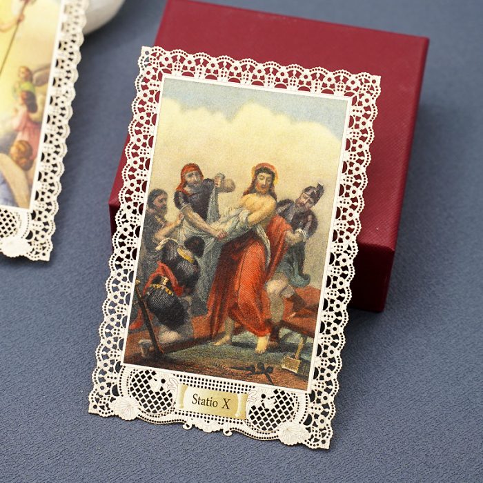 蕾丝卡片-15处苦路全套-7x11cm Catholic religious art