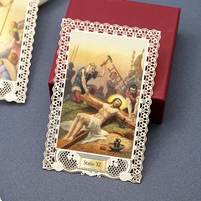 蕾丝卡片-15处苦路全套-7x11cm Catholic religious art