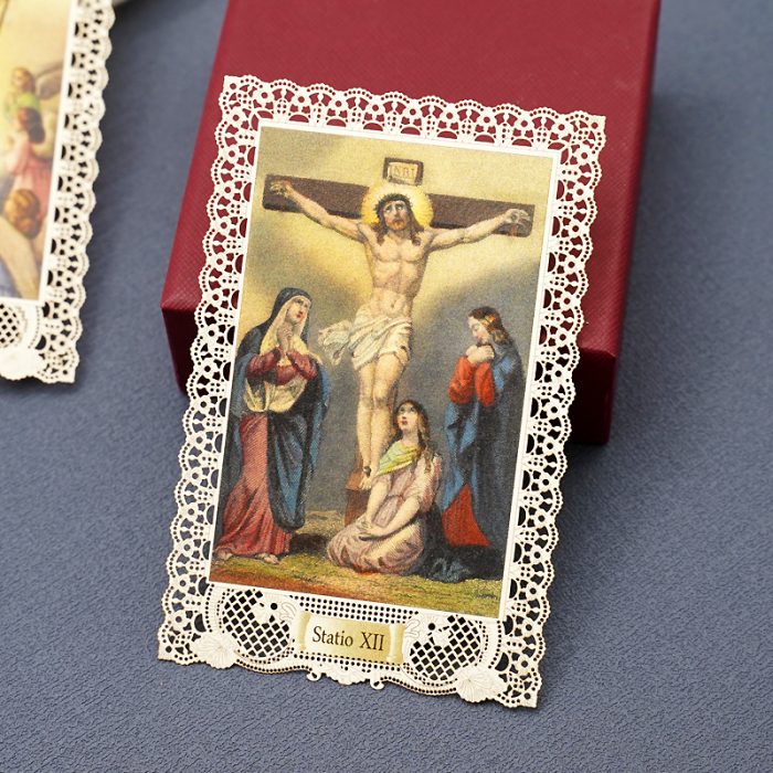 蕾丝卡片-15处苦路全套-7x11cm Catholic religious art