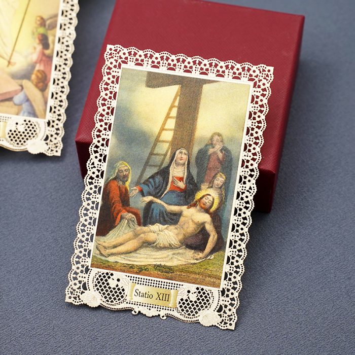 蕾丝卡片-15处苦路全套-7x11cm Catholic religious art
