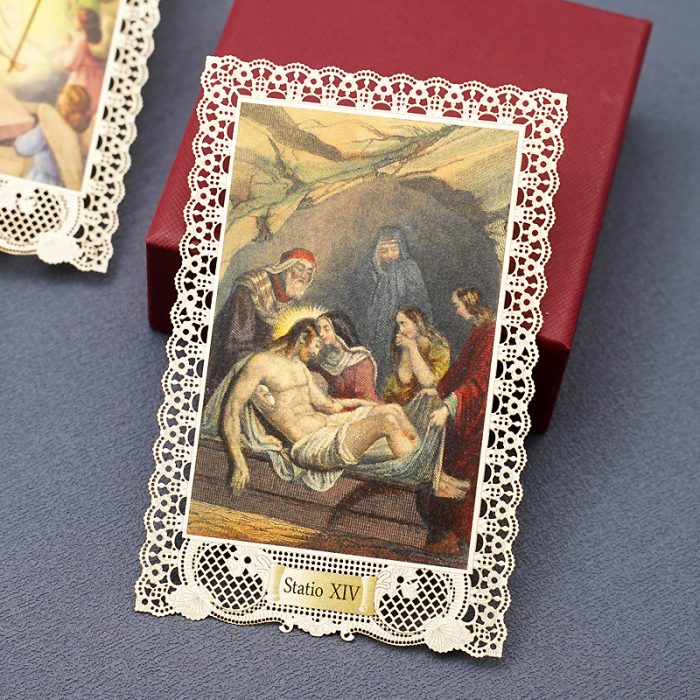 蕾丝卡片-15处苦路全套-7x11cm Catholic religious art