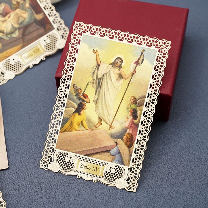 蕾丝卡片-15处苦路全套-7x11cm Catholic religious art
