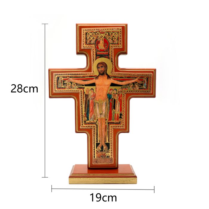 圣达勉十字架木制-带底座-28x19cm Catholic religious art