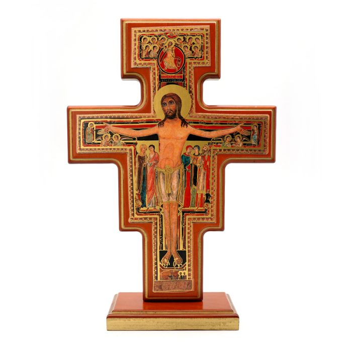 圣达勉十字架木制-带底座-28x19cm Catholic religious art