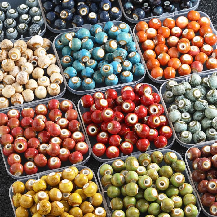 DIY珠子-陶瓷花釉圆珠-12色-8mm-单颗 Catholic religious art