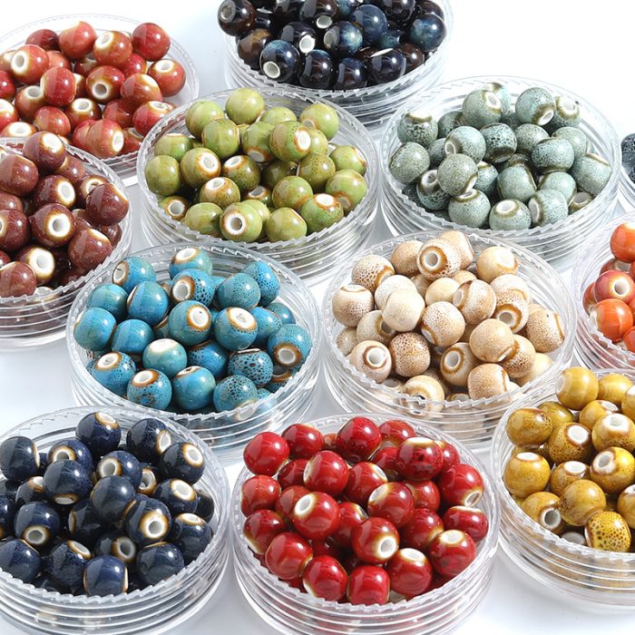 DIY珠子-陶瓷花釉圆珠-12色-8mm-单颗 Catholic religious art