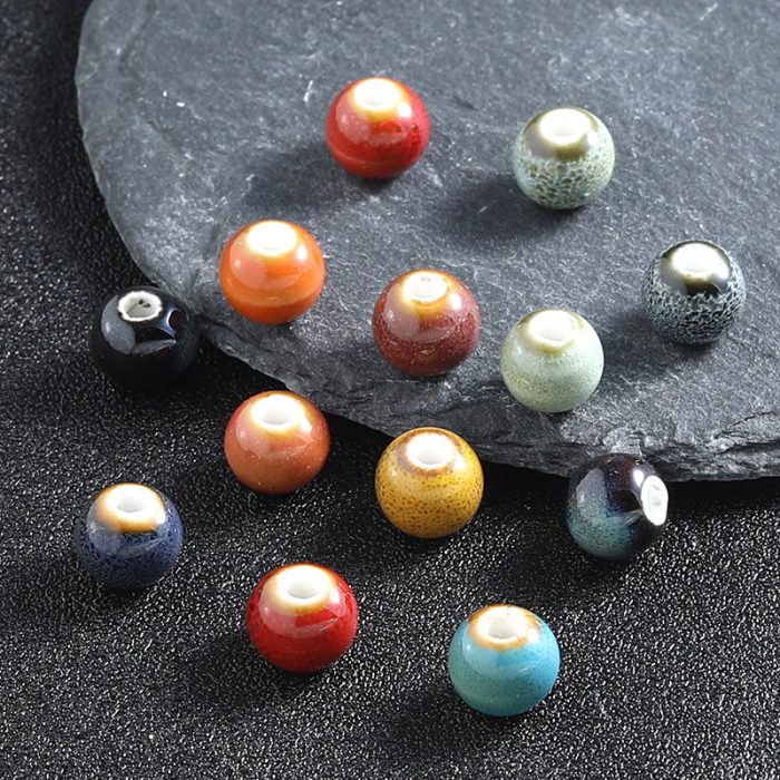 DIY珠子-陶瓷花釉圆珠-12色-8mm-单颗 Catholic religious art