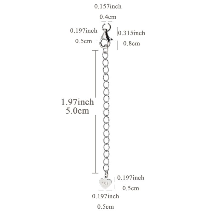 DIY-龙虾扣-925银-银色-带延长链3cm/5cm Catholic religious art