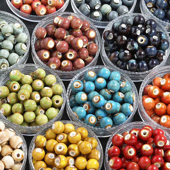 DIY珠子-陶瓷花釉圆珠-12色-8mm-单颗 Catholic religious art