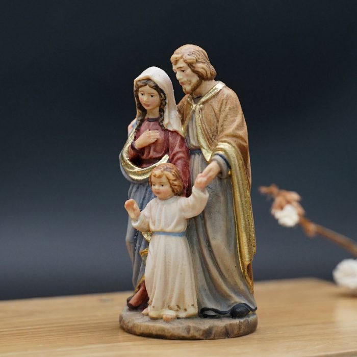 【现货】木雕-圣母圣若瑟和耶稣圣家-9.5cm Catholic religious art