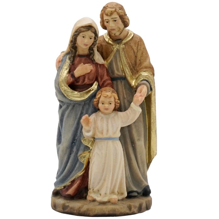 【现货】木雕-圣母圣若瑟和耶稣圣家-9.5cm Catholic religious art