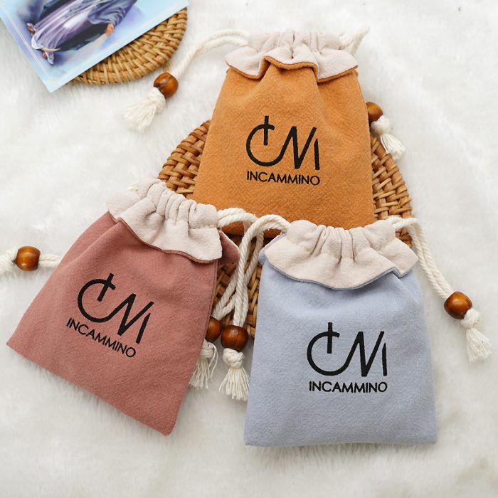 念珠包-抽绳款-四色-11X9cm Catholic religious art