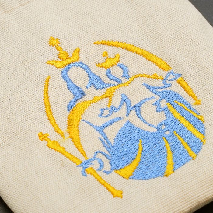 念珠包-刺绣抽拉绳-米黄色-进教之佑-13.3x10cm Catholic religious art