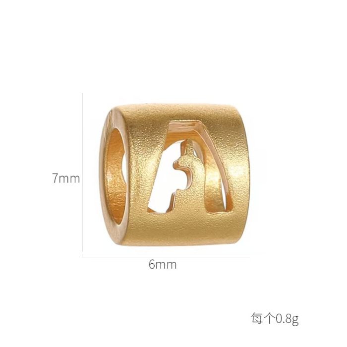 DIY珠子-黄铜沙金-字母/桃心-7x6mm Catholic religious art