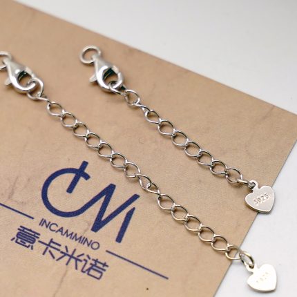 DIY-龙虾扣-925银-银色-带延长链3cm/5cm