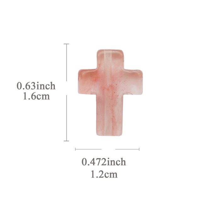 DIY双通-十字架-西瓜红-1.6x1.2cm Catholic religious art