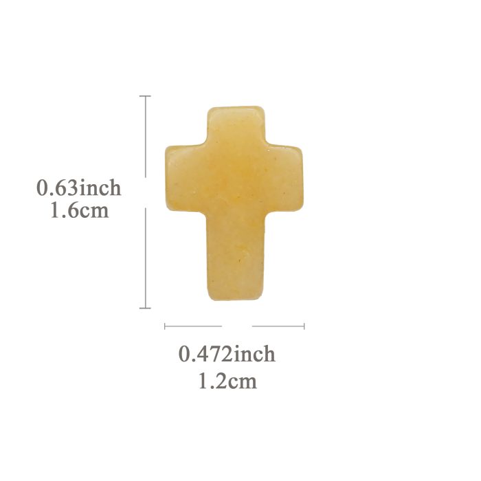 DIY双通-十字架-黄玉-1.6x1.2cm Catholic religious art