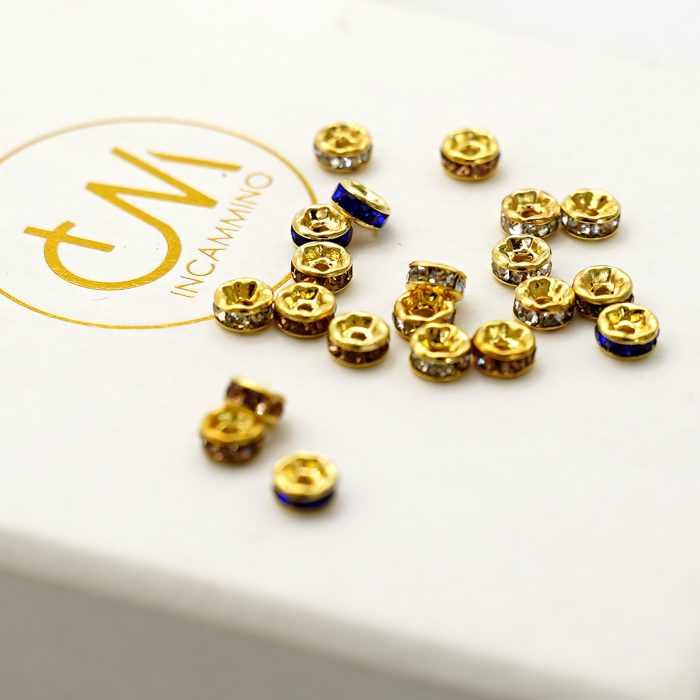 DIY隔片-镶钻-车轮珠-多种颜色-4x2mm-10/包 Catholic religious art