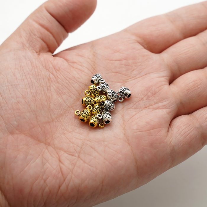 DIY三通鼓珠-带花纹-带圈-0.6x0.5cm-10个/包 Catholic religious art