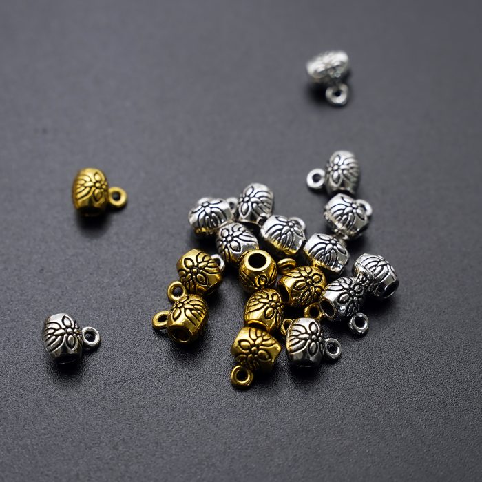 DIY三通鼓珠-带花纹-带圈-0.6x0.5cm-10个/包 Catholic religious art