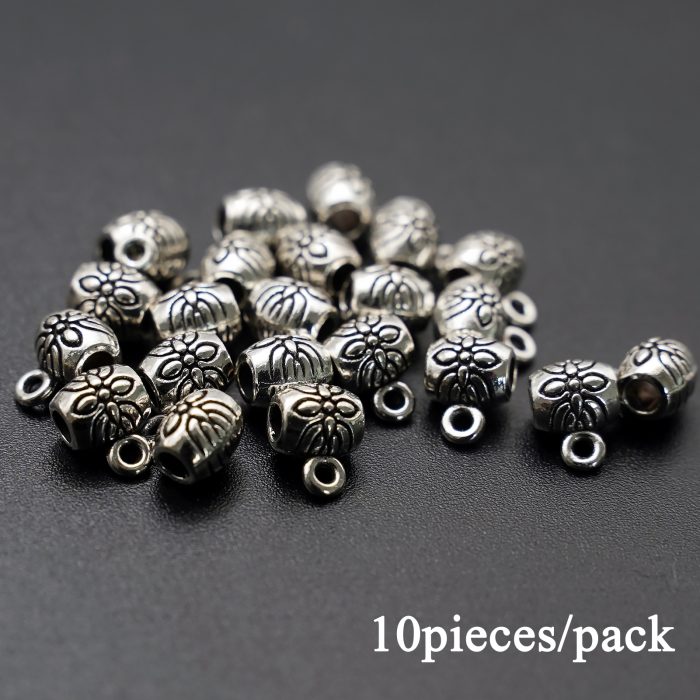 DIY三通鼓珠-带花纹-带圈-0.6x0.5cm-10个/包 Catholic religious art