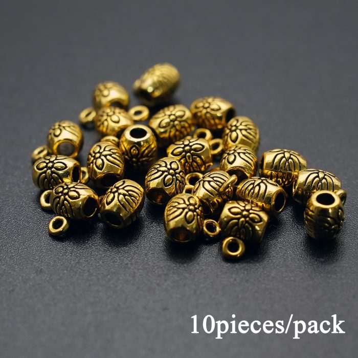 DIY三通鼓珠-带花纹-带圈-0.6x0.5cm-10个/包 Catholic religious art