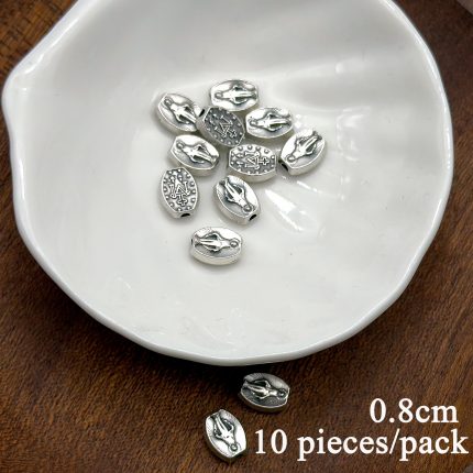 DIY珠子-圣母椭圆-锌合金-8mm10颗/包