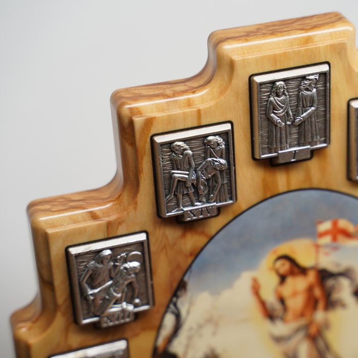 橄榄木挂件-苦路-合金牌-第十五处图案-25x18cm Catholic religious art