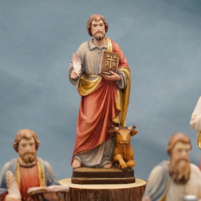 【现货】木雕-圣使路加-12厘米 Catholic religious art