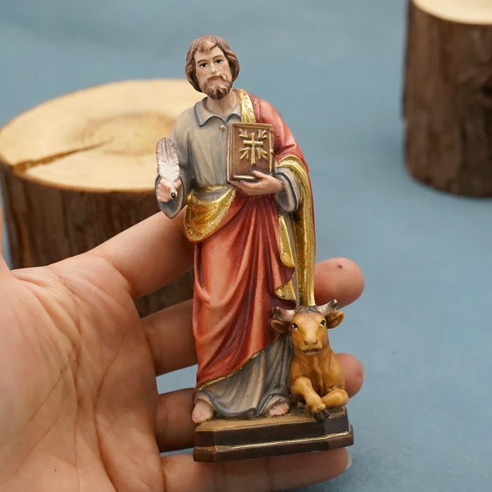【现货】木雕-圣使路加-12厘米 Catholic religious art