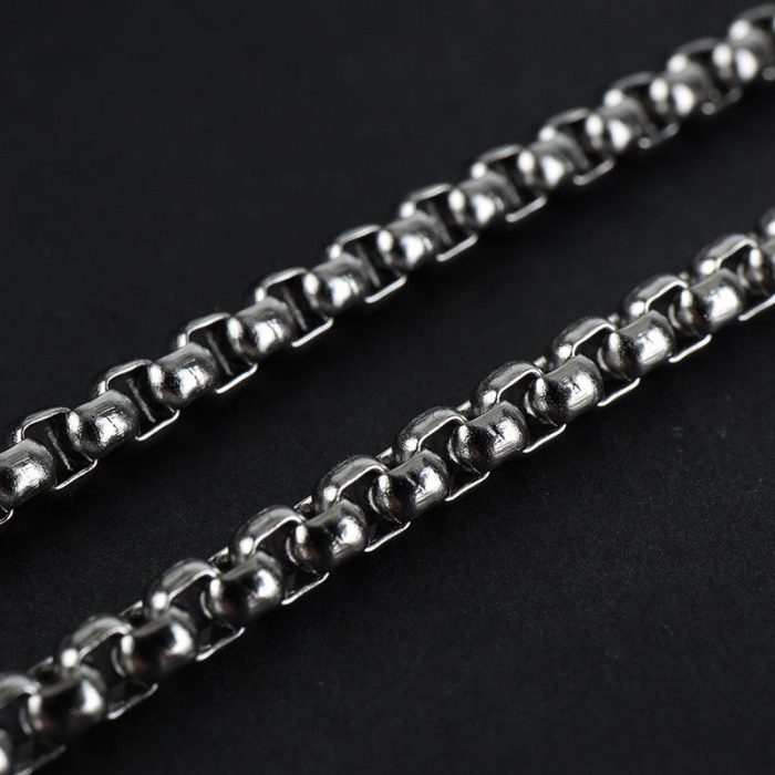 3.0银色方珍珠钛钢链 Catholic religious art