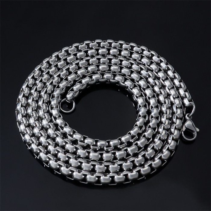 3.0银色方珍珠钛钢链 Catholic religious art