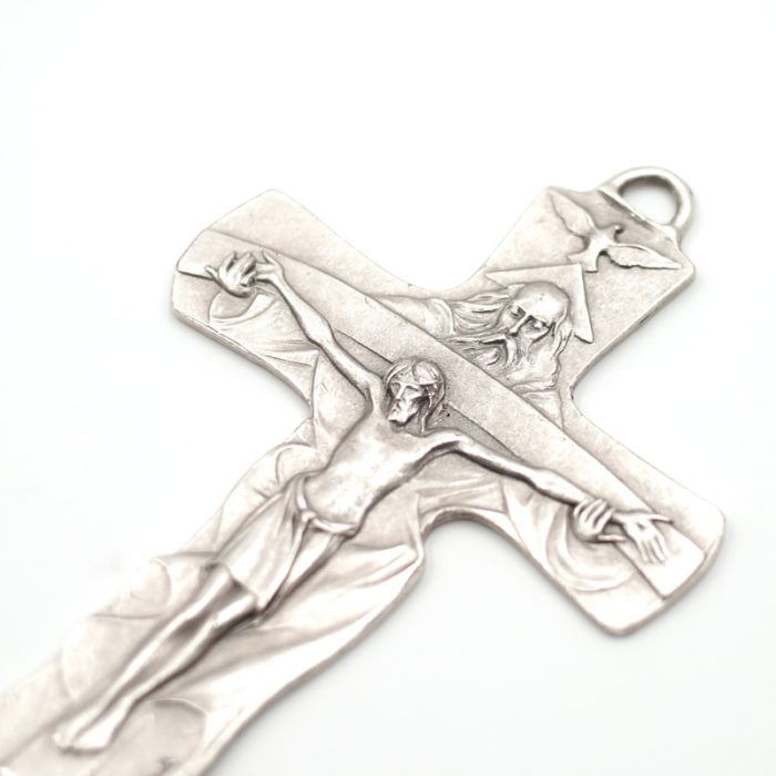 十字架-天主圣三-锌合金-氧化处理带盒-13x9cm Catholic religious art