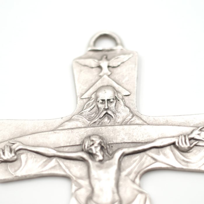 十字架-天主圣三-锌合金-氧化处理带盒-13x9cm Catholic religious art