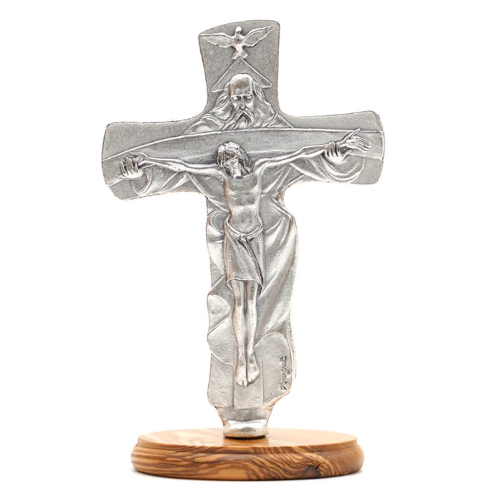 十字架-天主圣三-锌合金-氧化处理带底座-15.5x9cm Catholic religious art