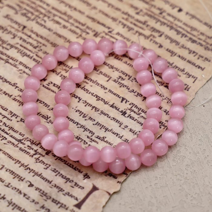 DIY珠子-桃花粉猫眼8mm（1条约48颗） Catholic religious art