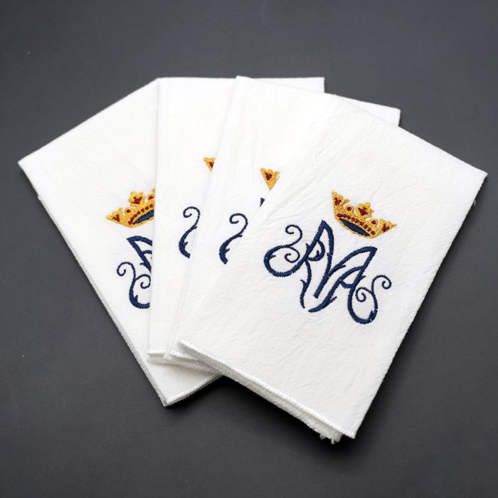 Corporal Cloth - Ave Maria Symbol - Embroidered - 44.5x25cm (Set of 4) Catholic religious art