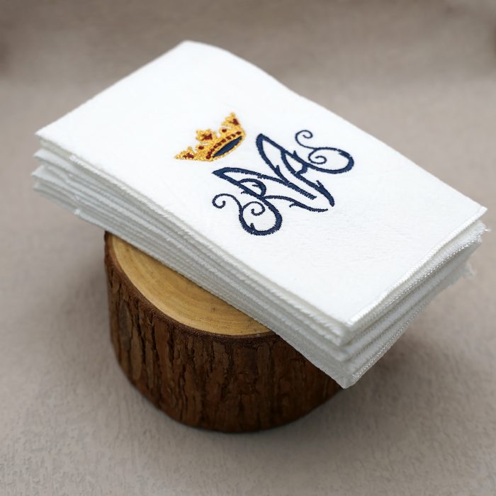 Corporal Cloth - Ave Maria Symbol - Embroidered - 44.5x25cm (Set of 4) Catholic religious art