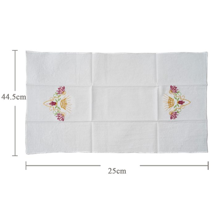 Corporal Cloth - Crown & Fleur-de-lis - Embroidered - 44.5x25cm (Set of 4) Catholic religious art