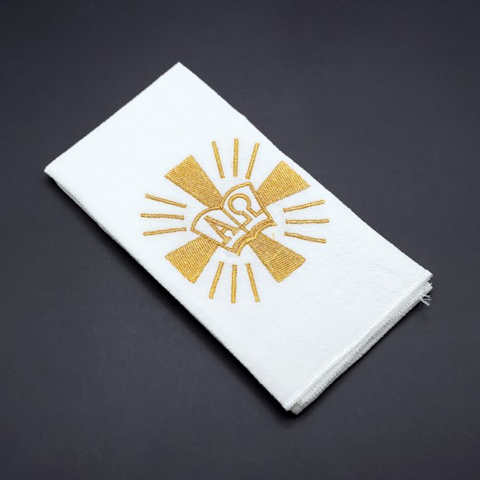 Corporal Cloth - Alpha Omega Symbol - Embroidered - 44.5x25cm (Set of 4) Catholic religious art