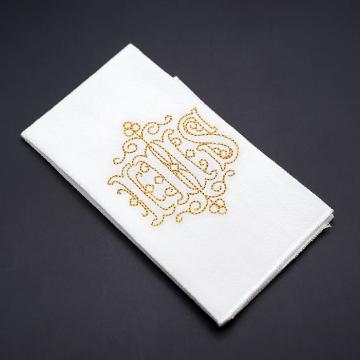Corporal Cloth - JHS Symbol - Embroidered - 44.5x25cm (Set of 4) Catholic religious art