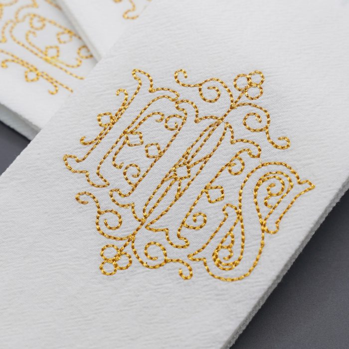 Corporal Cloth - JHS Symbol - Embroidered - 44.5x25cm (Set of 4) Catholic religious art