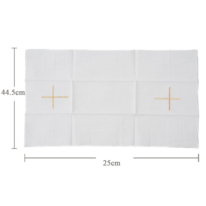 Corporal Cloth - Simple Cross - Embroidered - 44.5x25cm (Set of 4) Catholic religious art