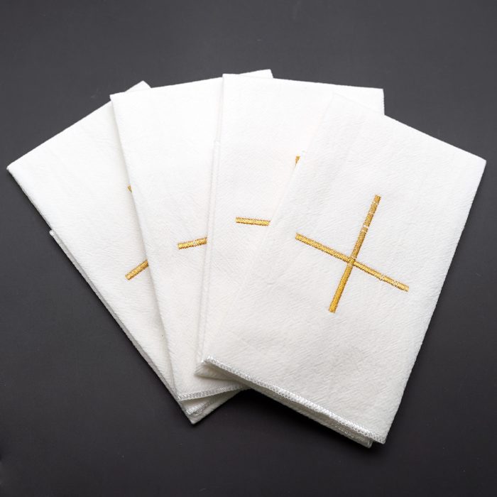 Corporal Cloth - Simple Cross - Embroidered - 44.5x25cm (Set of 4) Catholic religious art