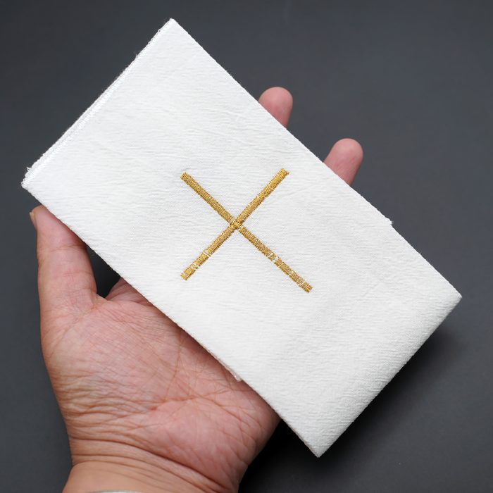 Corporal Cloth - Simple Cross - Embroidered - 44.5x25cm (Set of 4) Catholic religious art