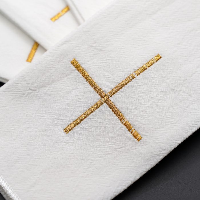 Corporal Cloth - Simple Cross - Embroidered - 44.5x25cm (Set of 4) Catholic religious art